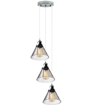 Altavola Design NEW YORK LOFT LA034/CO3_smoky_chrom Suspension lumineuse 3x40W/E27 IP20