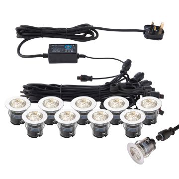 Endon IKONPRO CCT 73348 Lampe de passage 10x0,75W/LED 3000K/4000K 280LM IP67