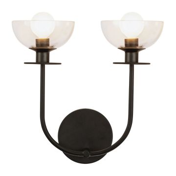Elstead Lighting Sylvia ALM-SYLVIA-2WB-BK-CL Applique murale 2x40W/E14 IP20