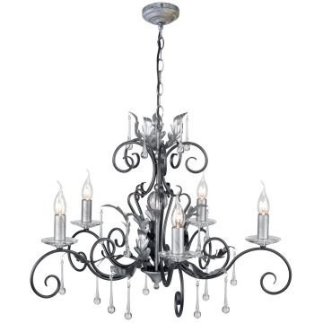 Elstead Lighting AMARILLI AML5-BLK-SILVER Kronleuchter 5x60W/E14