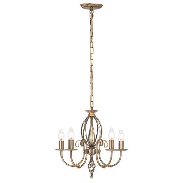 Elstead Lighting ARTISAN ART5-AGD-BRASS Kronleuchter 5x60W/E14