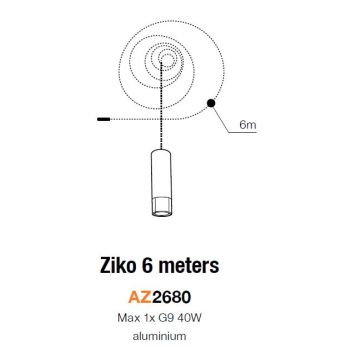 AZzardo ZIKO AZ2680 Suspension 1x40W/G9 IP20