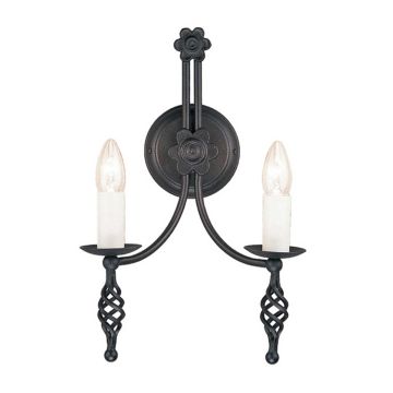 Elstead Lighting BELFRY BY2-BLACK Wandleuchte 2x60W/E14