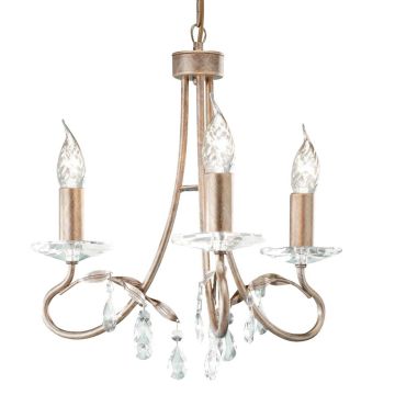 Elstead Lighting CHRISTINA CRT3-SILVER-GOLD Kronleuchter 3x60W/E14