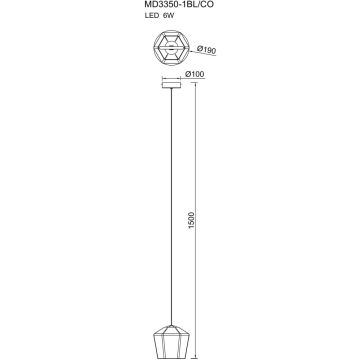 Zuma Line COLORE MD3350-1BL/CO Suspension lumineuse 1x6W/LED 3000k 134lm