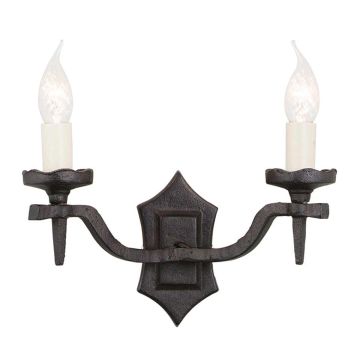 Elstead Lighting RECTORY RY2B-BLACK Wandleuchte 2x60W/E14